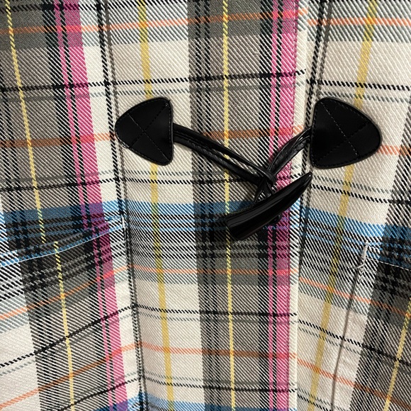 CJ Banks plaid, fall, pea coat. 2X - Picture 5 of 6